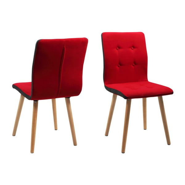 Zestaw 2 czerwonych krzeseł Actona Frida