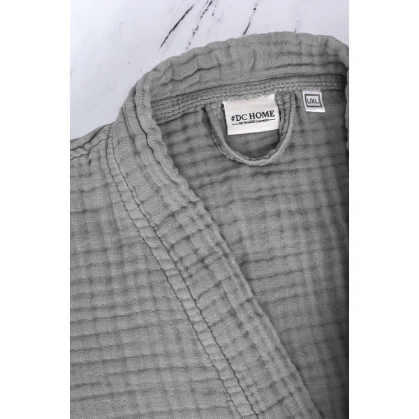 Szary szlafrok muślinowy w rozmiarze S/M Kimono – Foutastic-image-4