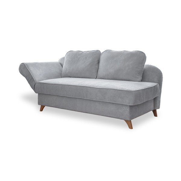 Jasnoszary sztruksowy szezlong (lewostronny) Chic Charlotte – Miuform