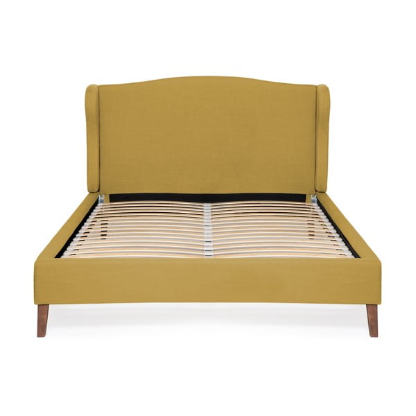 Musztardowe łóżko Vivonita Windsor Linen, 200x180 cm