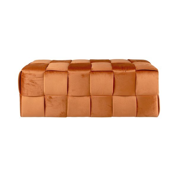 Pomarańczowy aksamitny taboret Weaved – Leitmotiv-image-2