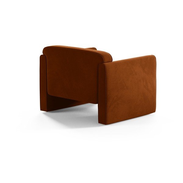 Aksamitny fotel w kolorze terakoty Abby – Micadoni -image-2
