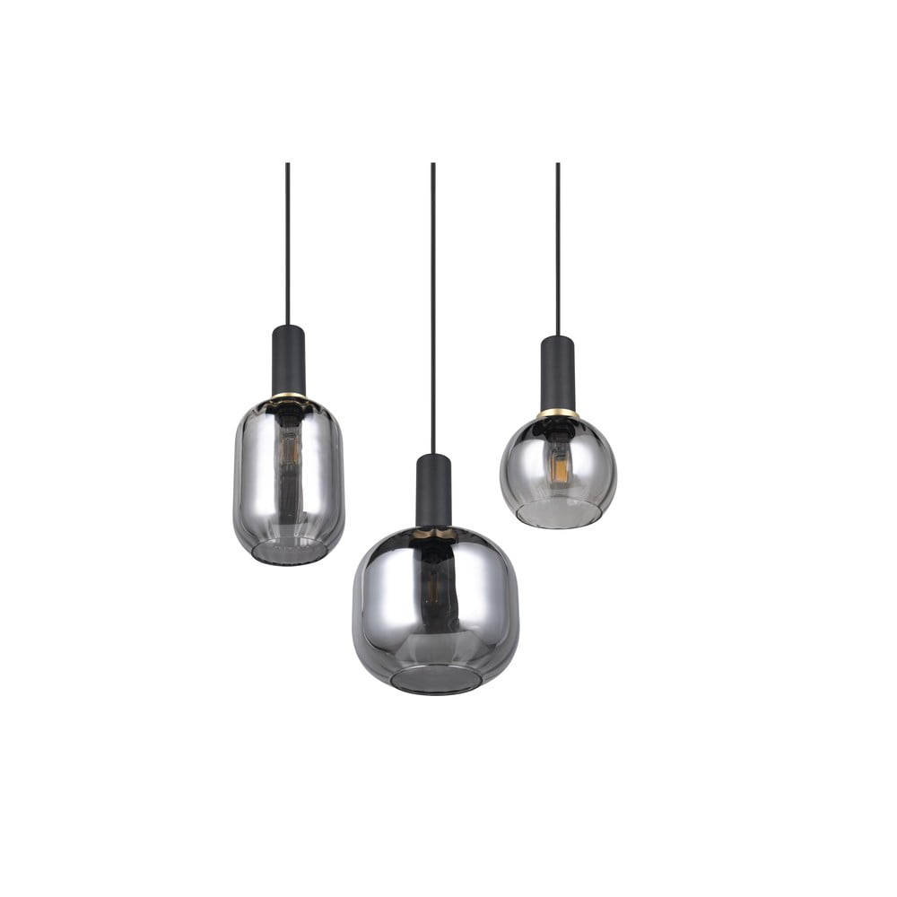 Czarna lampa wisząca ze szklanym kloszem Diva – Trio (zdjęcie 5)