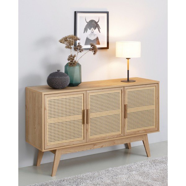 Niska komoda w dekorze dębu w naturalnym kolorze 128x75 cm Bridget – Støraa-image-1