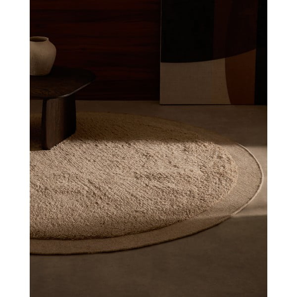 Kremowy wełniany okrągły dywan tkany ręcznie ø 200 cm Marely – Kave Home-image-2