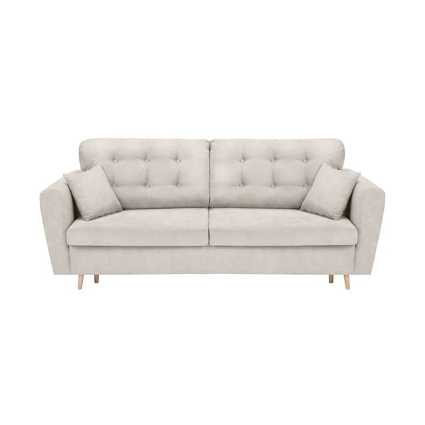 Jasnoszara sofa rozkładana ze schowkiem Cosmopolitan Design Grenoble