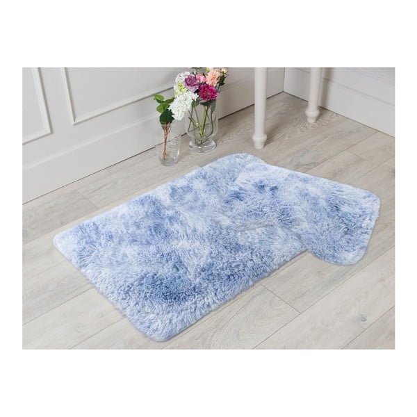 Zestaw 2 niebieskich dywaników łazienkowych Melange, 45x50 cm / 50x80 cm