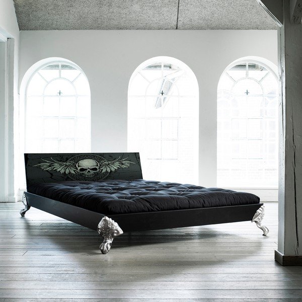 Łóżko Karup Eagle Black/Black Scull,  140x200 cm