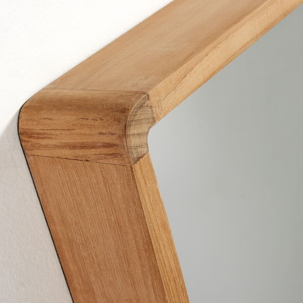 Lustro w ramie z drewna tekowego Kave Home Sunday, 80x65 cm-image-1