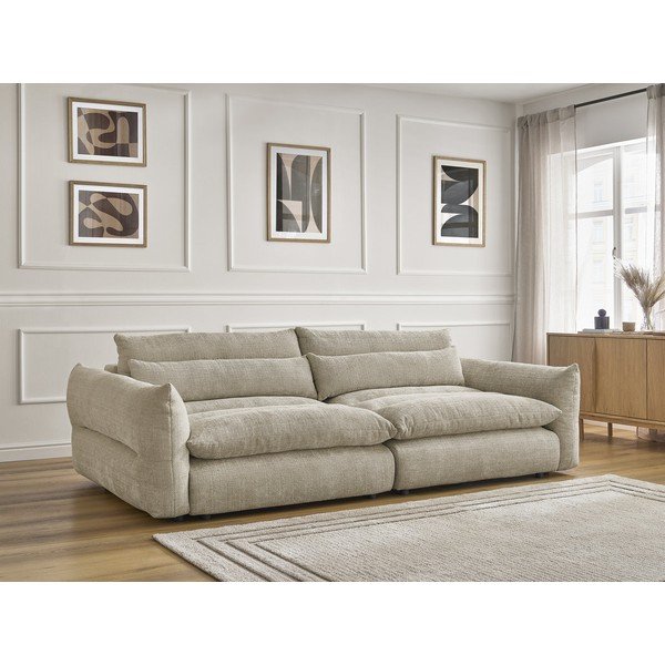 Beżowa sofa z tkaniny szenilowej 276 cm Neil – Bobochic Paris-image-1