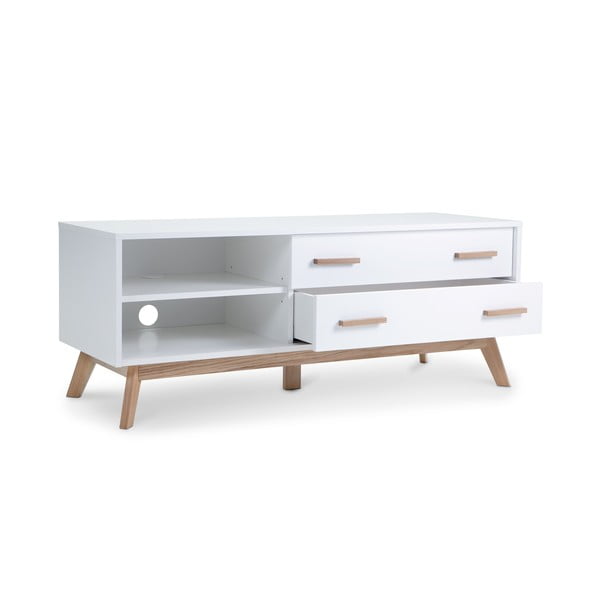 Biała szafka pod TV 130x50 cm Kensal – Woodman-image-3