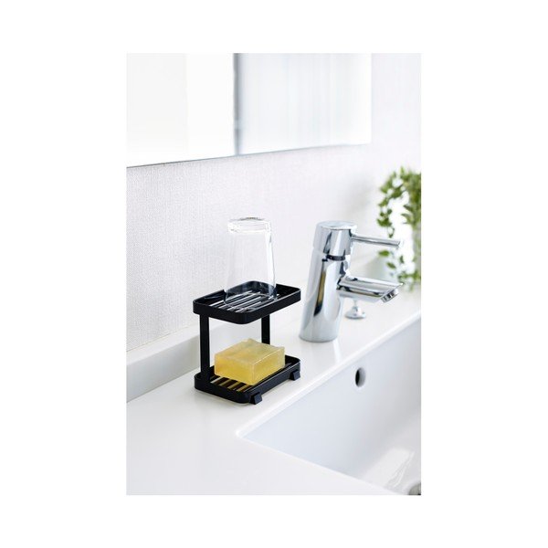 Czarna piętrowa mydelniczka z półeczką YAMAZAKI Tower-image-2