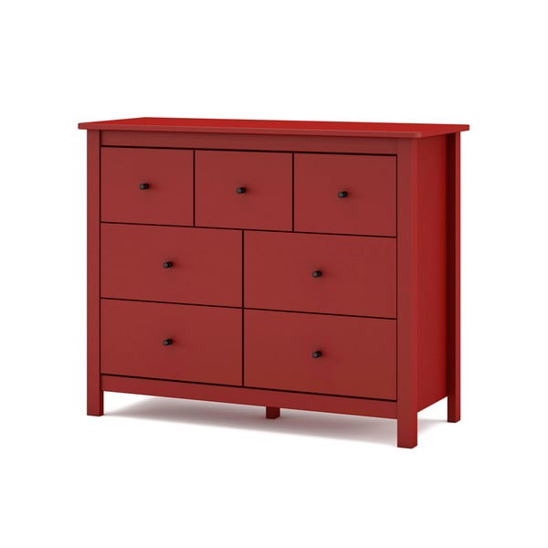 Czerwona niska komoda z drewna sosnowego 110x80 cm Misti – Marckeric-image-4