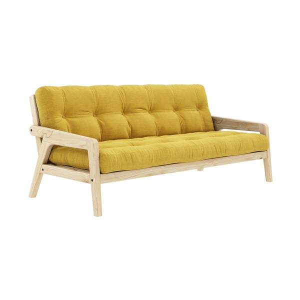 Sofa rozkładana ze sztruksową tapicerką Karup Design Grab Raw/Honey-image-3