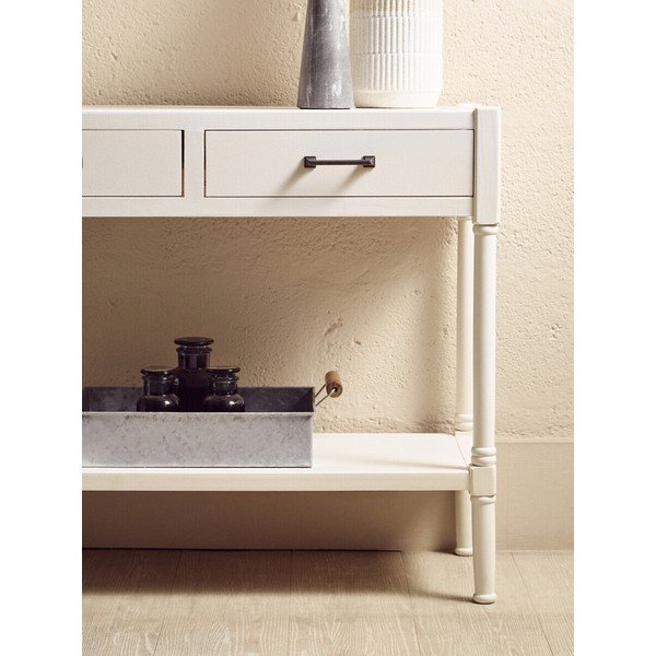 Biała konsola z litego drewna sosnowego 35x91 cm Heritage – Premier Housewares-image-2