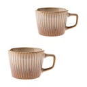 Beżowe kamionkowe kubki zestaw 2 szt. do cappuccino 190 ml Tone – Dakls