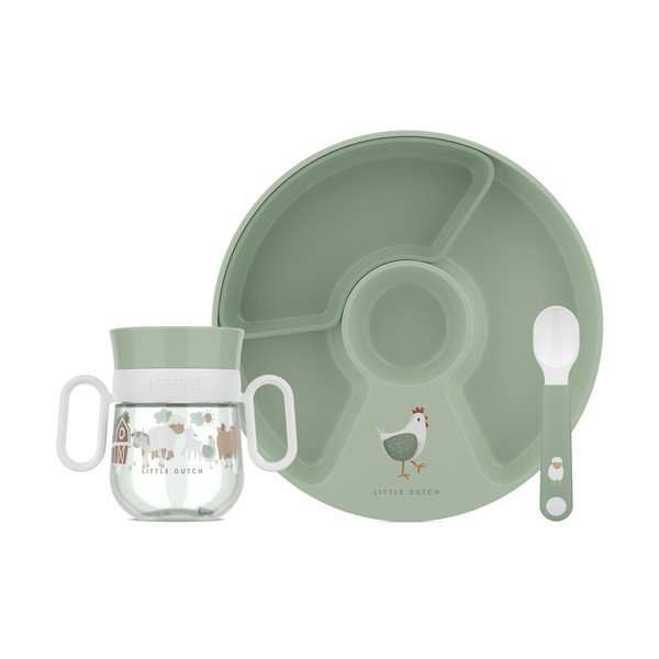 Plastikowy zestaw naczyń dla dzieci 3 szt. Little Farm – Mepal