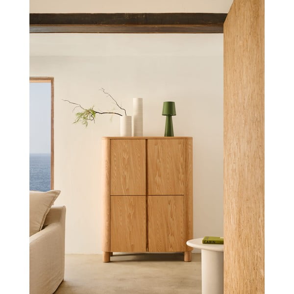 Szafka w dekorze jesionu w naturalnym kolorze 100x134x40 cm Salaya – Kave Home-image-1