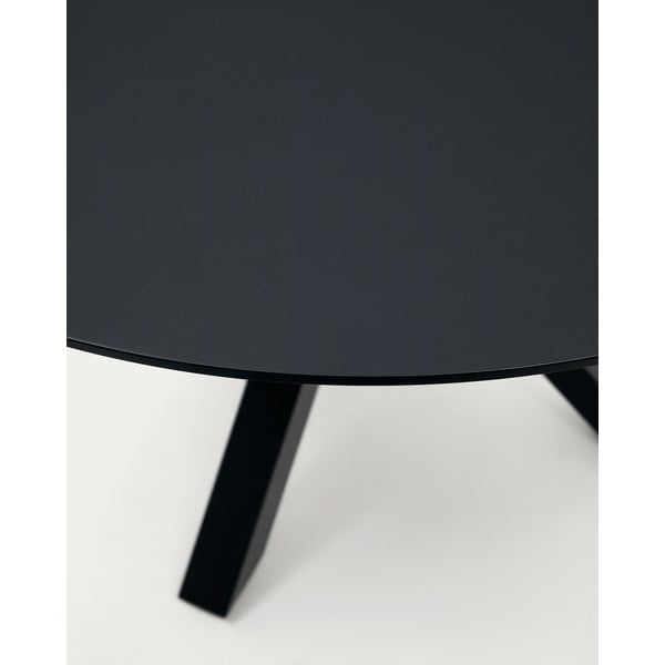 Czarny okrągły stół ze szklanym blatem ø 150 cm Argo – Kave Home-image-3