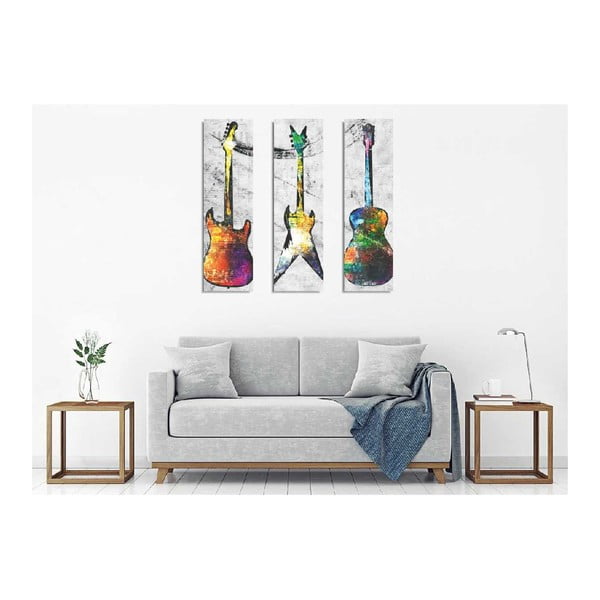 3-częściowy obraz na płótnie Guitars-image-1