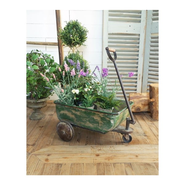 Zielony wózek na doniczki/kwietnik Orchidea Milano