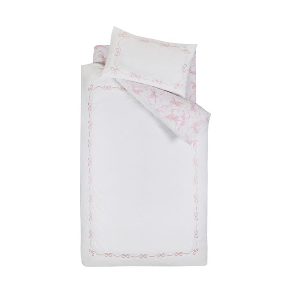 Biała pościel jednoosobowa 135x200 cm Bow Embroidery – Catherine Lansfield