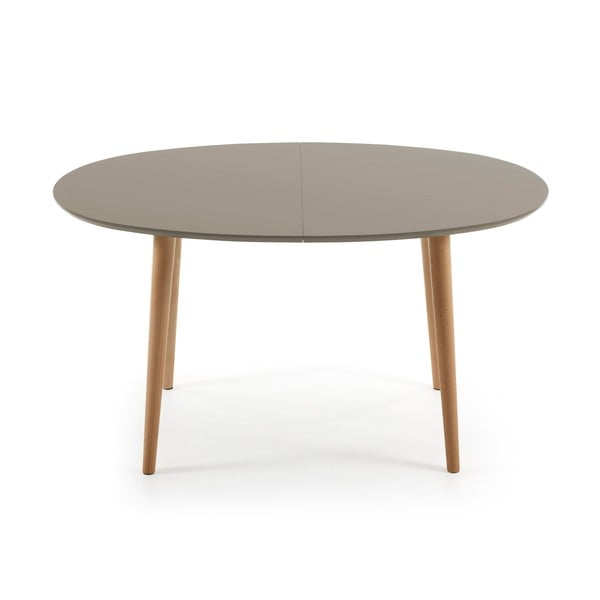 Szary owalny stół rozkładany do jadalni Kave Home Oakland, 140 x 90 cm-image-1