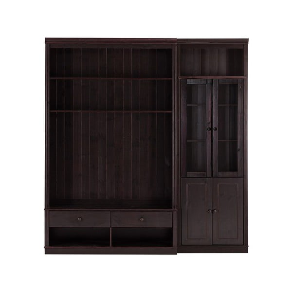 Brązowy zestaw pod TV z litego drewna sosnowego 214x223 cm Anita – Støraa