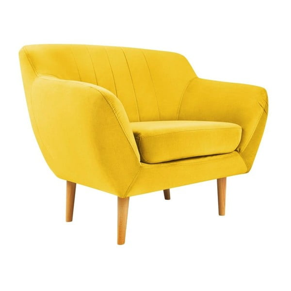 Żółty aksamitny fotel Mazzini Sofas Sardaigne-image-2