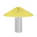 Lampa stołowa w żółto-srebrnym kolorze ze ściemniaczem i tekstylnym kloszem (wysokość 36 cm) Taite – Blomus