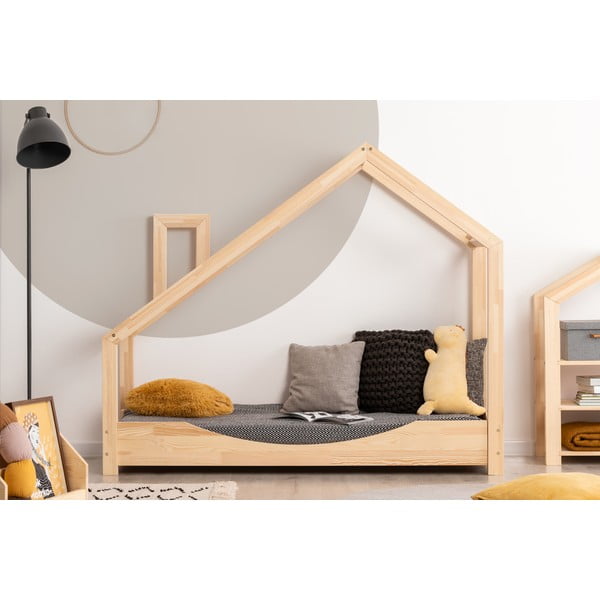 Łóżko w kształcie domku z drewna sosnowego Adeko Luna Elma, 80x200 cm