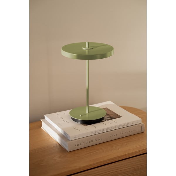 Zielona metalowa lampa stołowa LED z metalowym kloszem (wysokość 31 cm) Asteria Move – UMAGE-image-1