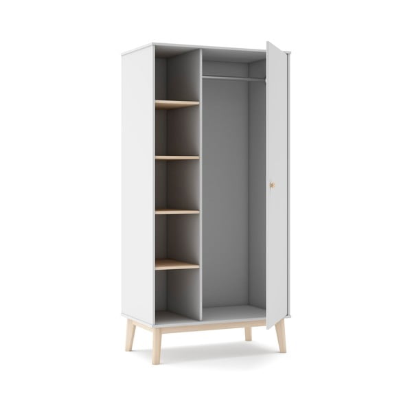 Biała szafa dziecięca 90x181 cm Esteban – Marckeric-image-4