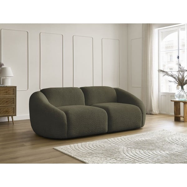 Zielona sofa z materiału bouclé 230 cm Tina – Bobochic Paris-image-4