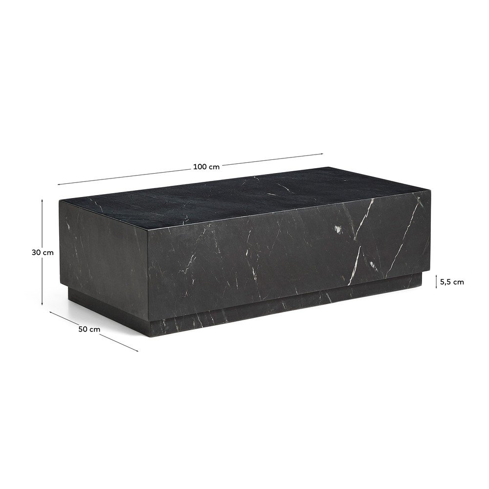 Czarny marmurowy stolik 50x100 cm Sorein – Kave Home (zdjęcie 8)