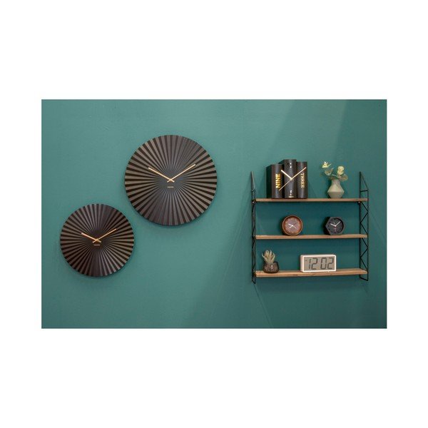 Czarny zegar Karlsson Sensu, ⌀ 40 cm-image-2
