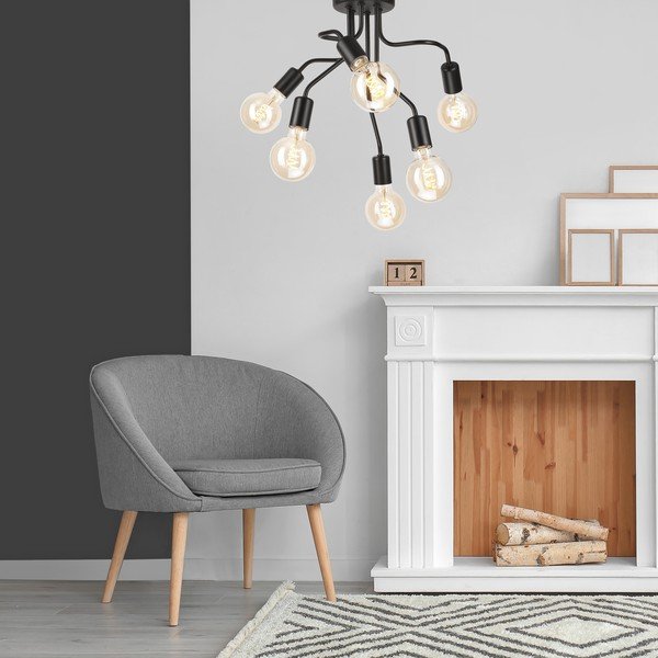 Czarna lampa sufitowa − LAMKUR-image-1