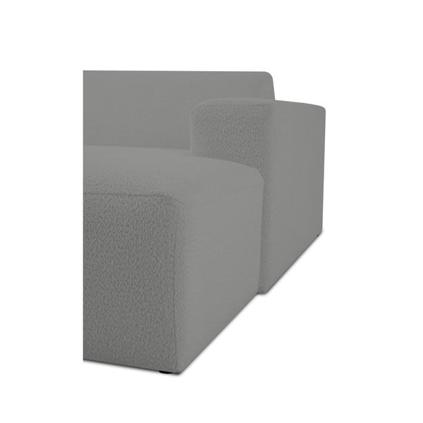 Szary moduł sofy z materiału bouclé (prawostronny) Roxy – Scandic-image-4