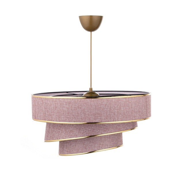 Lampa wisząca w różowo-złotym kolorze z tekstylnym kloszem ø 40 cm Couper – Opviq lights