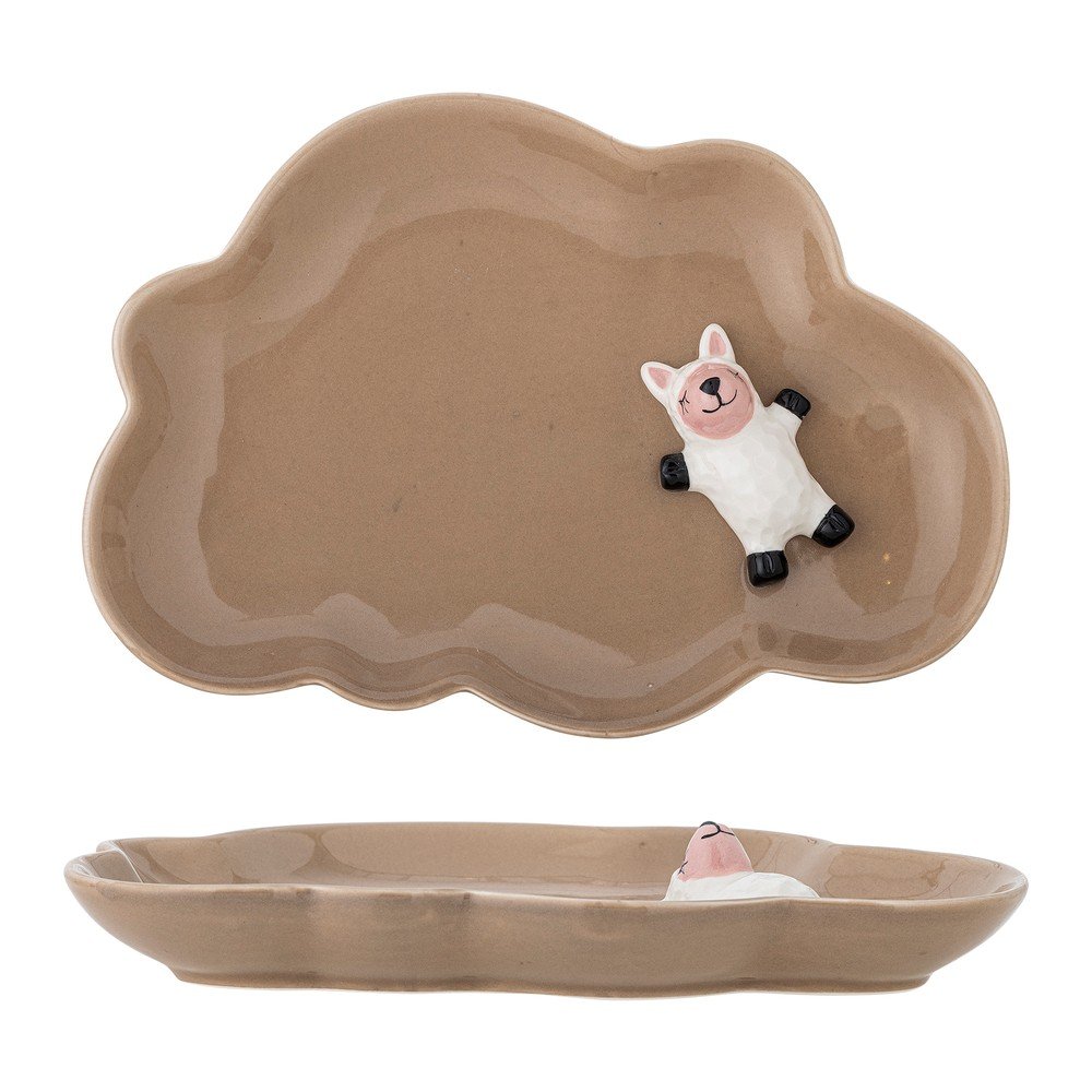 Brązowy kamionkowy talerz dla dzieci 14x20 cm Dolly – Bloomingville Mini (zdjęcie 4)