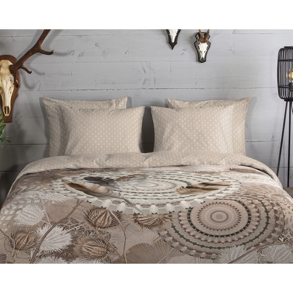 Brązowa flanelowa pościel jednoosobowa 140x200 cm Ringhda – HIP-image-2