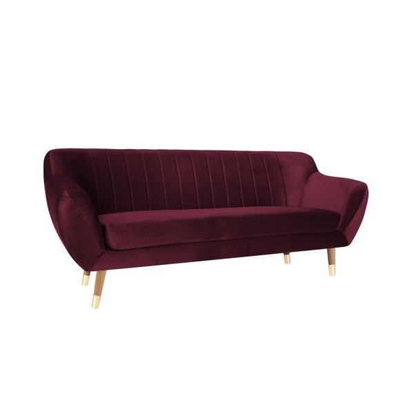 Burgundowa aksamitna sofa Mazzini Sofas Benito, 188 cm-image-2