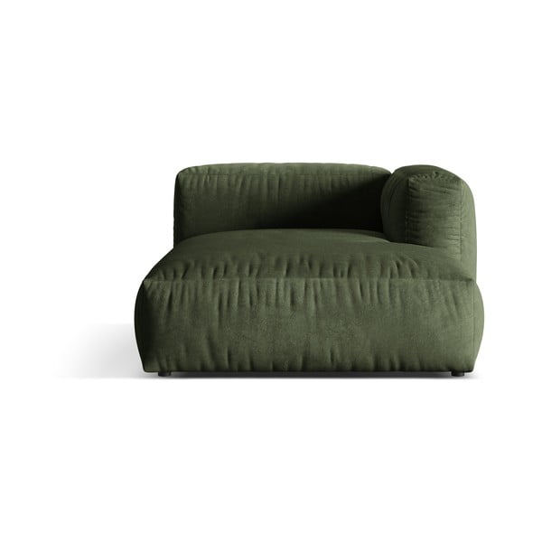 Zielony moduł sofy z materiału bouclé (prawostronny) Martina – Micadoni Home