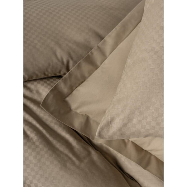 Brązowa pościel dwuosobowa z bawełny renforcé 240x220 cm Checkered – Mila Home Luxury-image-4