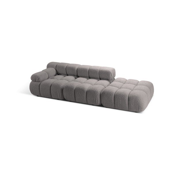 Jasnoszara sofa modułowa z materiału bouclé 288 cm Bellis – Micadoni -image-3