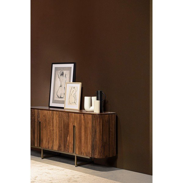 Komoda z litego drewna mango w kolorze złota/w naturalnym kolorze 160x75x40 cm Vilas – Bizzotto-image-1