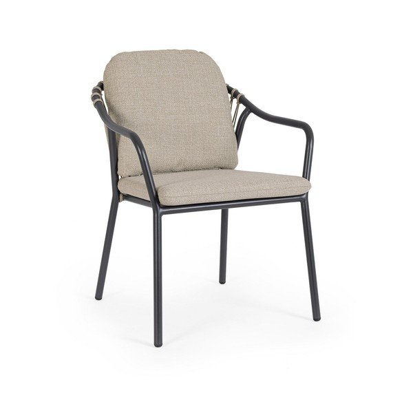 Jasnobrązowe metalowe krzesło ogrodowe Edvige – Bizzotto