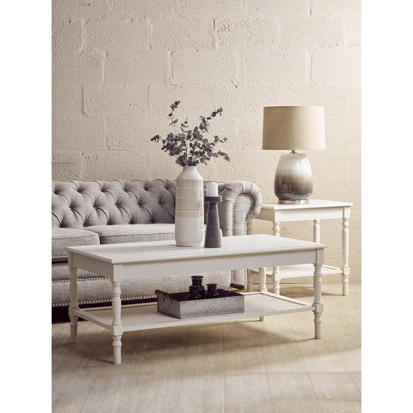 Biały stolik 60x120 cm Heritage – Premier Housewares-image-1