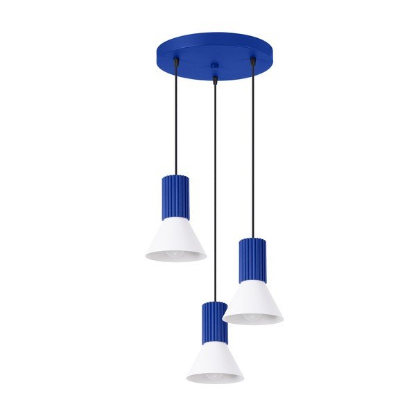 Niebieska metalowa lampa wisząca ø 30 cm Niru – Sollux