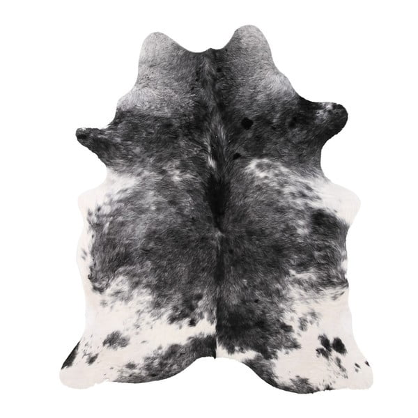 Czarno-biały dywan z prawdziwej skóry Arctic Fur Nero Creamy, 177x162 cm
